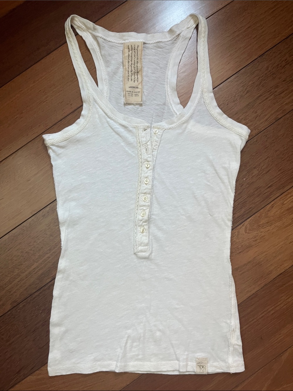 NWOT Y2K Abercrombie Henley Tank Top